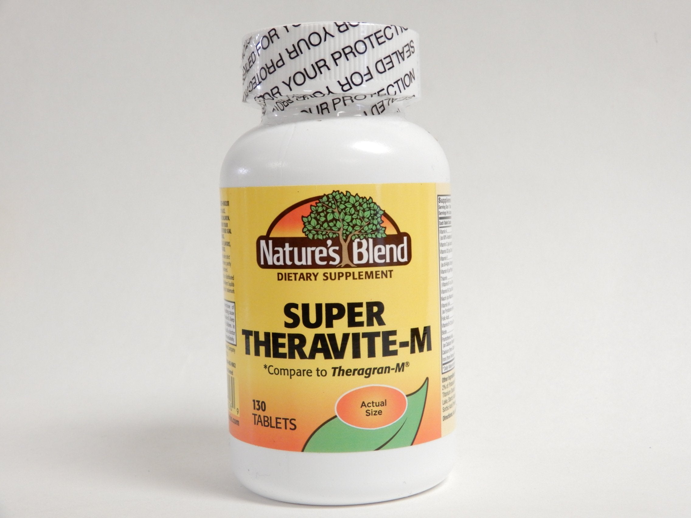 Nature's Blend NAT B Super THERA Vite M TB 130, botella frontal para energía diaria.