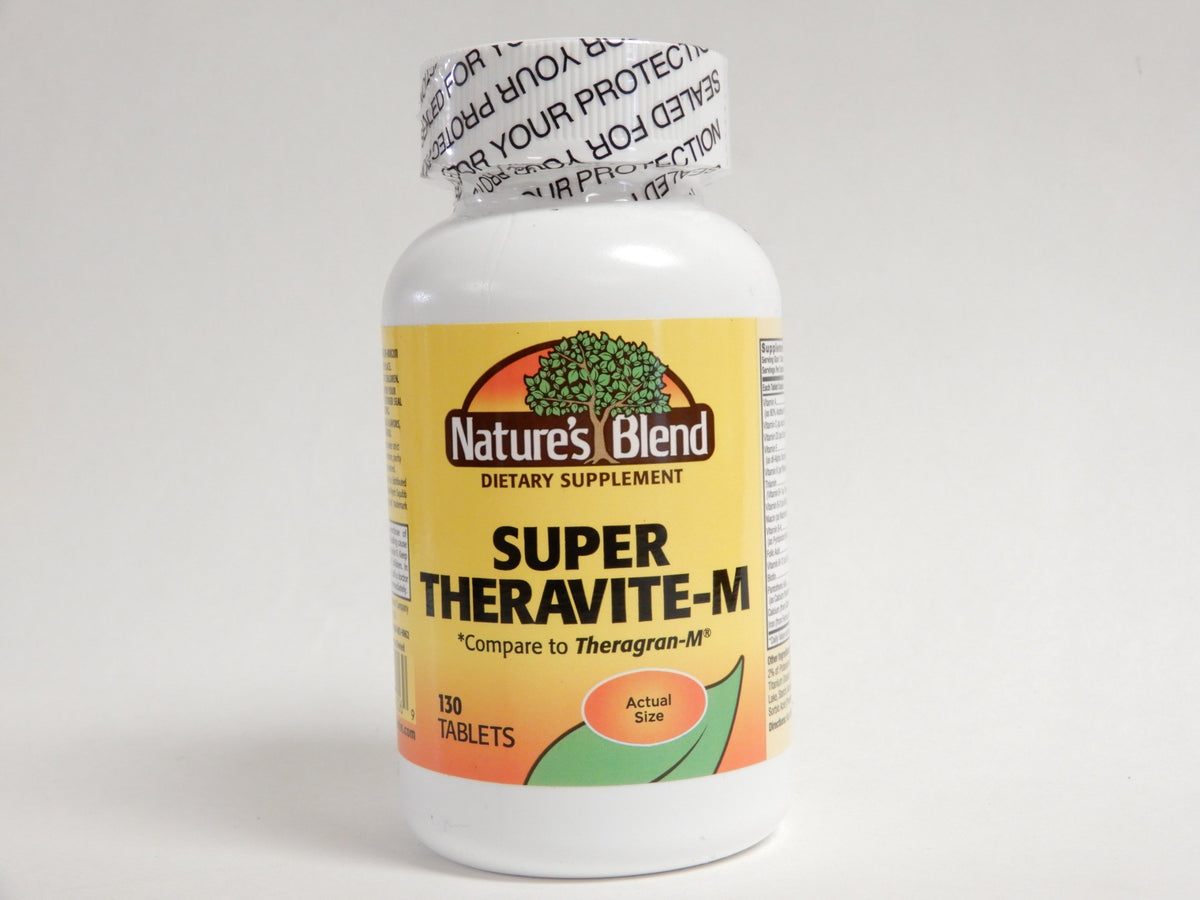 Nature's Blend NAT B Super THERA Vite M TB 130, botella frontal para energía diaria.