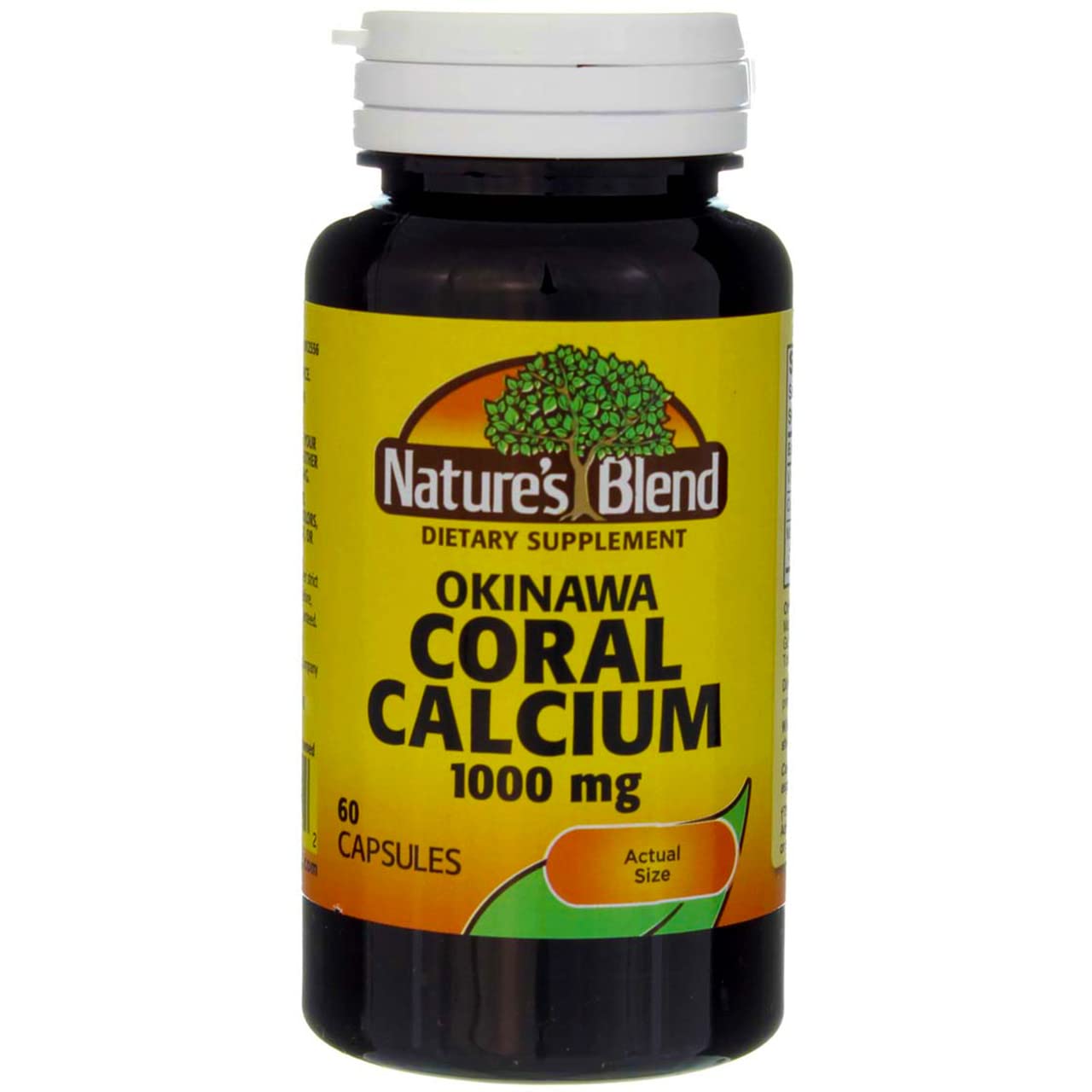 Nature's Blend Okinawa Coral Calcium, botella de 60 cápsulas para uso diario