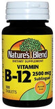 Nature's Blend Vitamina B-12 2500mcg, botella con 100 tabletas, ideal para uso diario