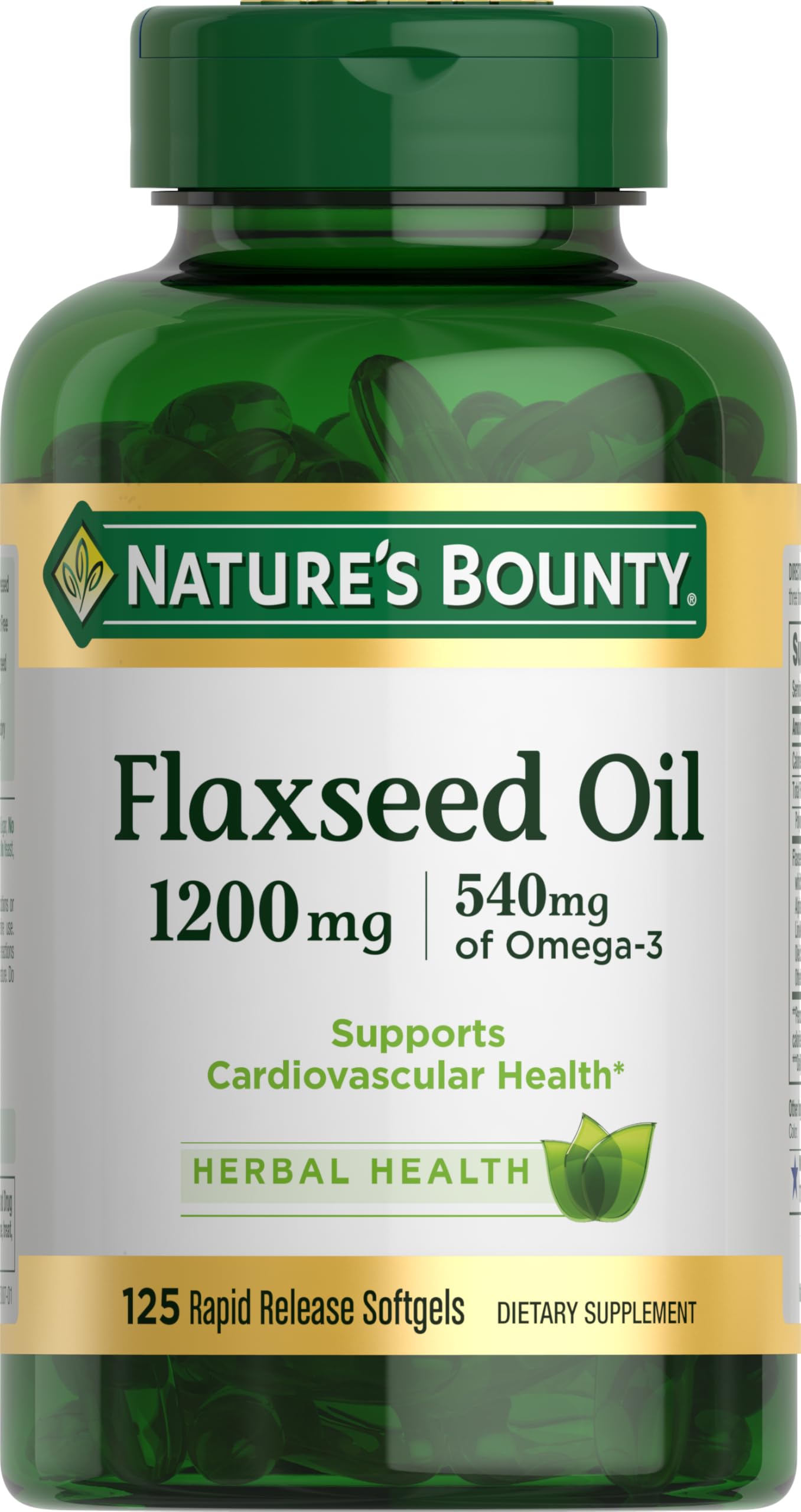 Nature's Bounty Aceite de linaza Omega-3 en botella, apoyo a la salud cardíaca