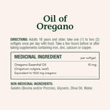 Nature's Bounty Aceite de Orégano, etiqueta frontal, información clara y beneficios antioxidantes.