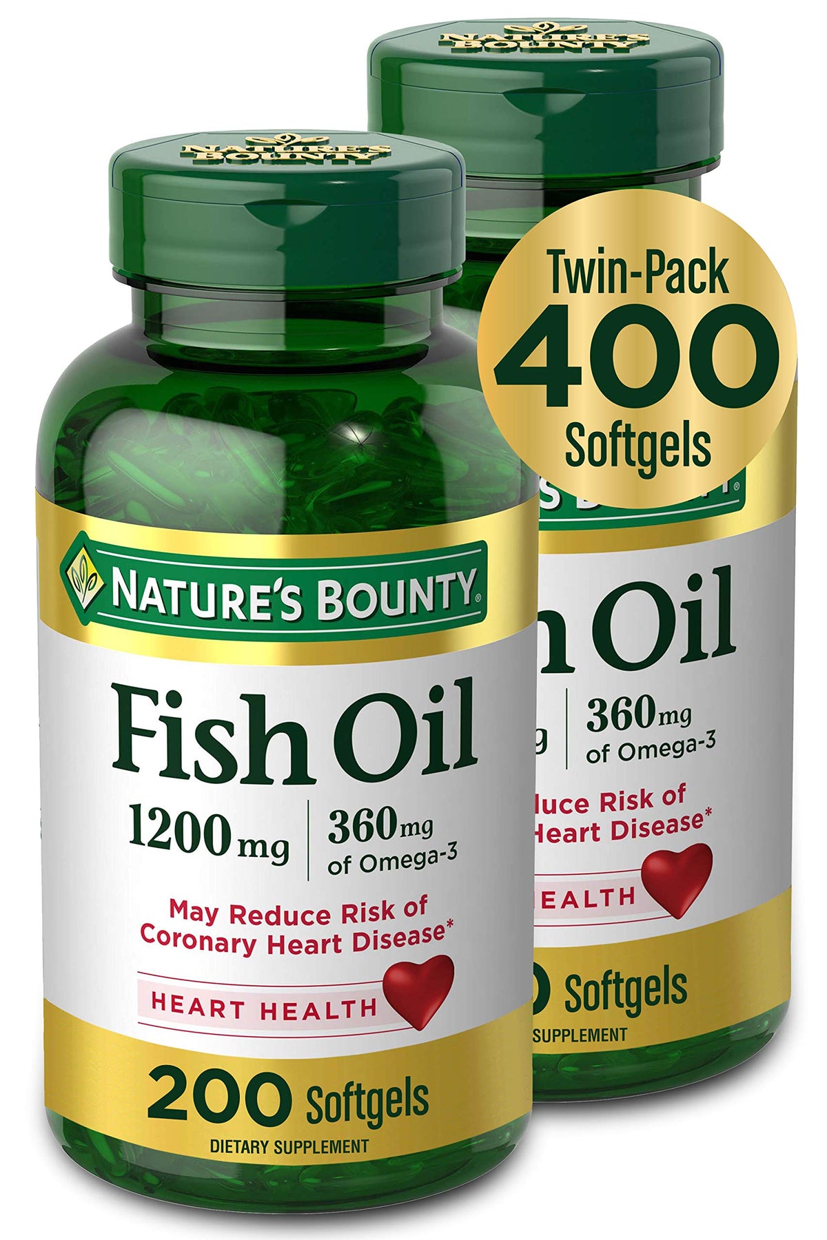 Nature's Bounty Aceite de Pescado 1200 mg en botella, apoyo al corazón