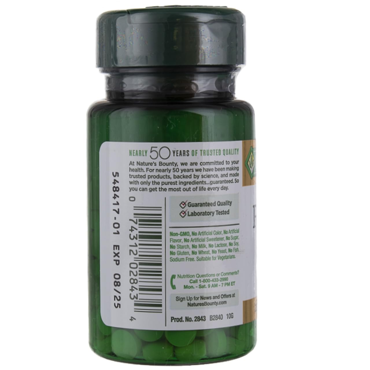 Nature's Bounty ácido fólico 800 mcg en caja, fácil almacenamiento y dosificación diaria.