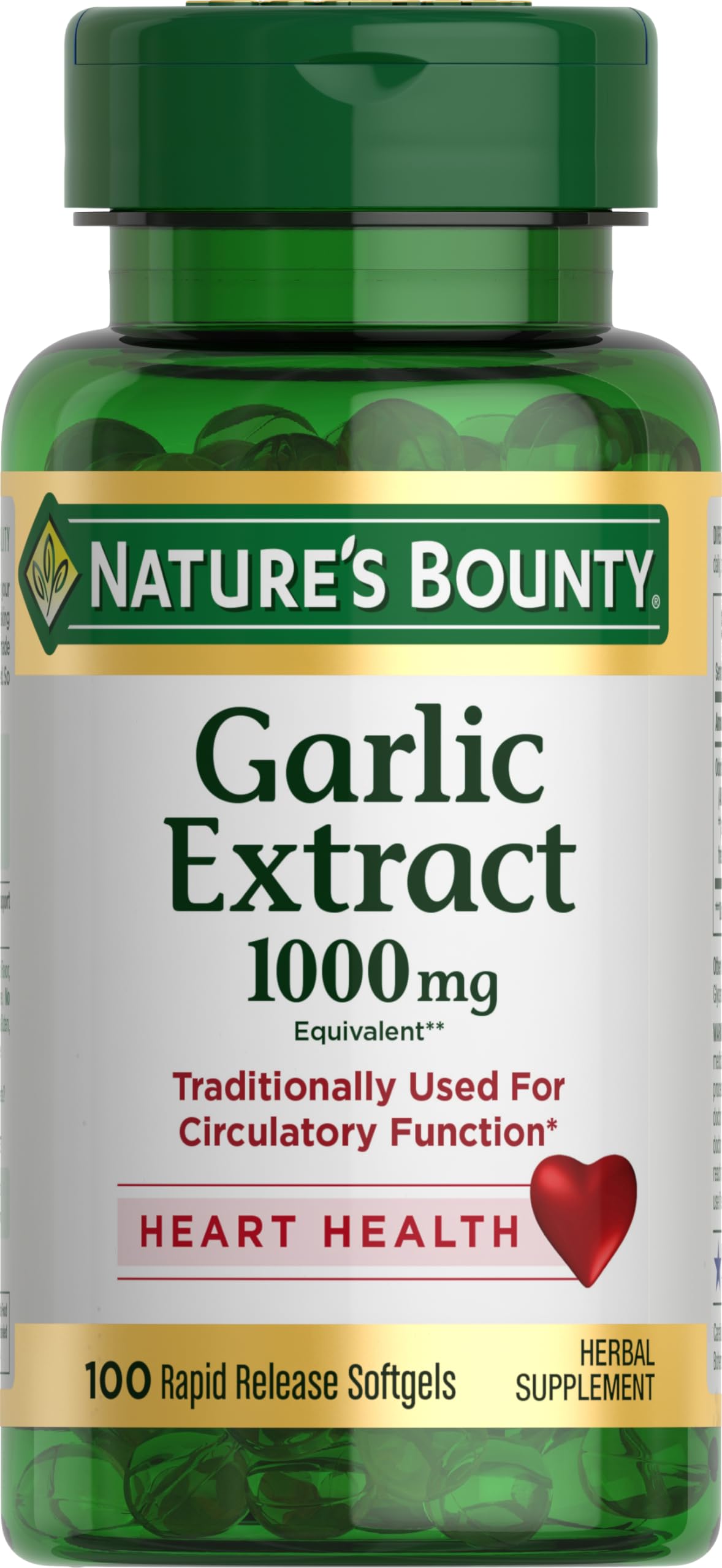 Nature's Bounty ajo extracto 1000 mg, botella de liberación rápida para uso diario