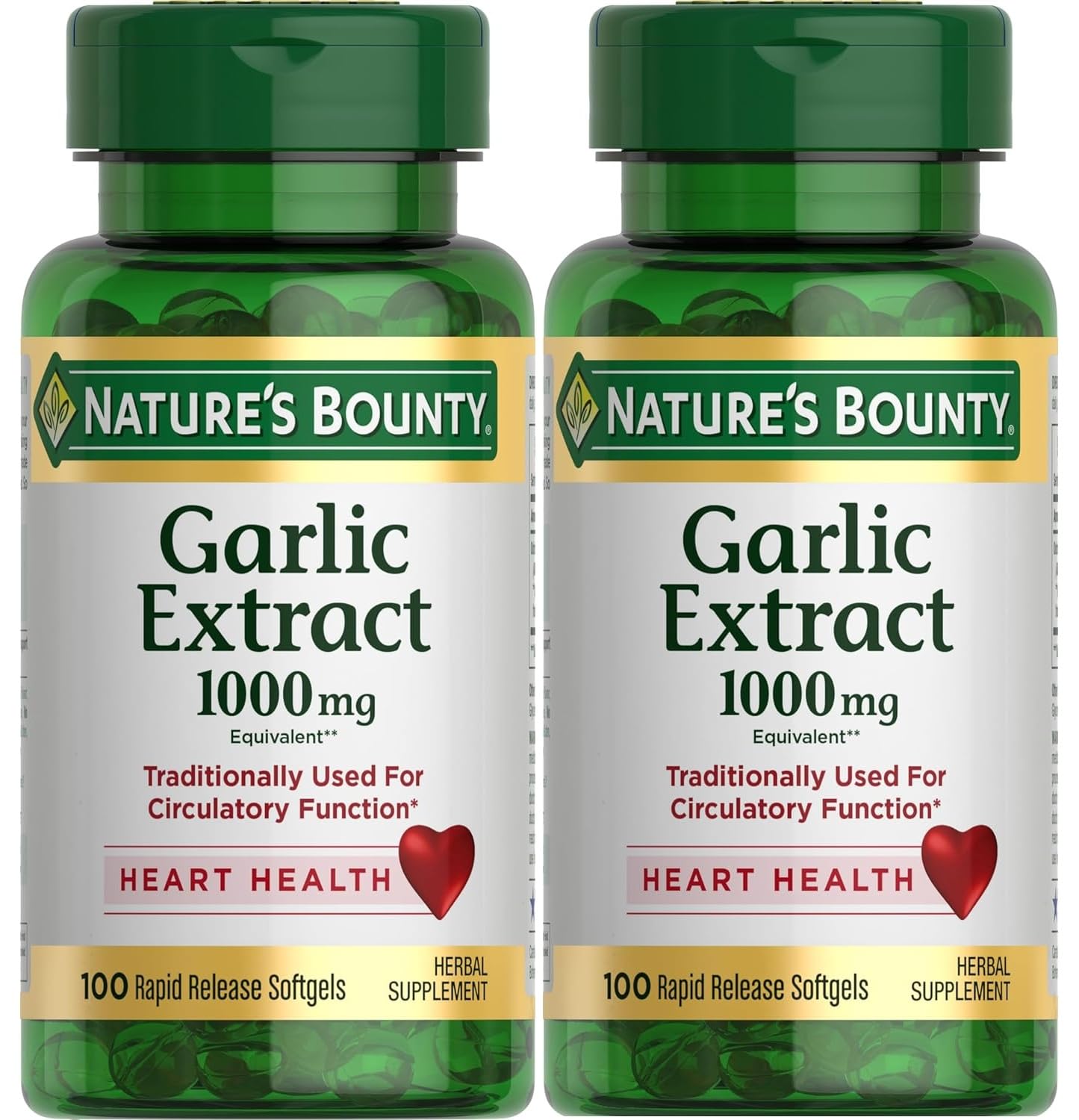 Nature's Bounty ajo extracto 1000 mg cápsulas rápidas para uso diario.