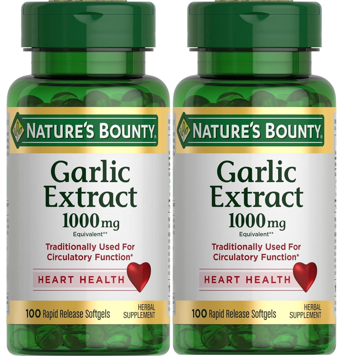Nature's Bounty ajo extracto 1000 mg cápsulas rápidas para uso diario.