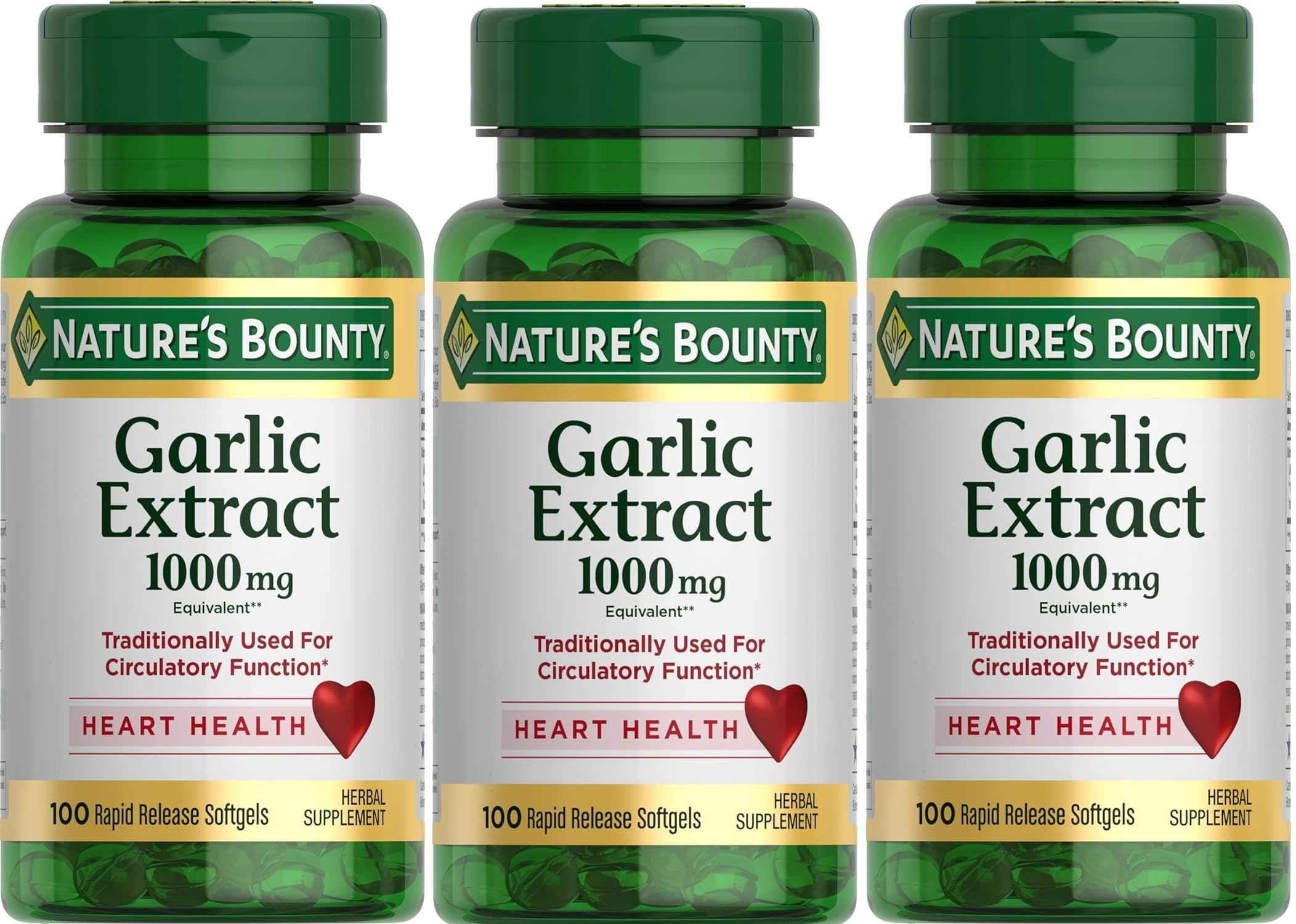 Nature's Bounty ajo-extracto cápsulas, liberación rápida para uso diario y circulación