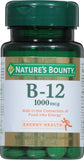 Nature's Bounty B12 1000 mcg, envase de 100 tabletas, recubiertas para tragar con facilidad.