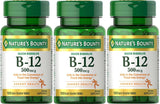 Nature's Bounty B12 500 mcg, tableta disolución rápida para uso diario.