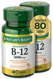 Nature's Bounty B12 dosis rápida en tabletas para energía sostenida