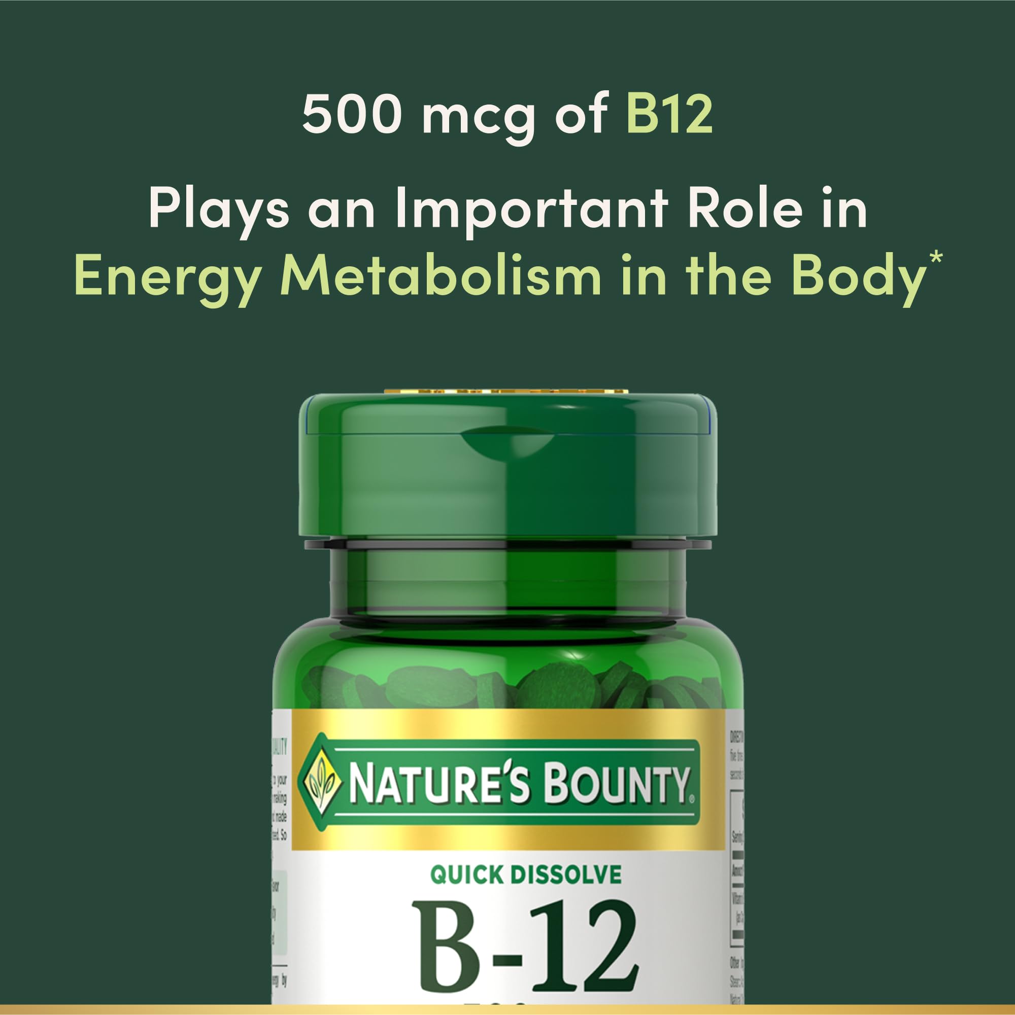 Nature's Bounty B12, sabor cereza al disolverse en la lengua.