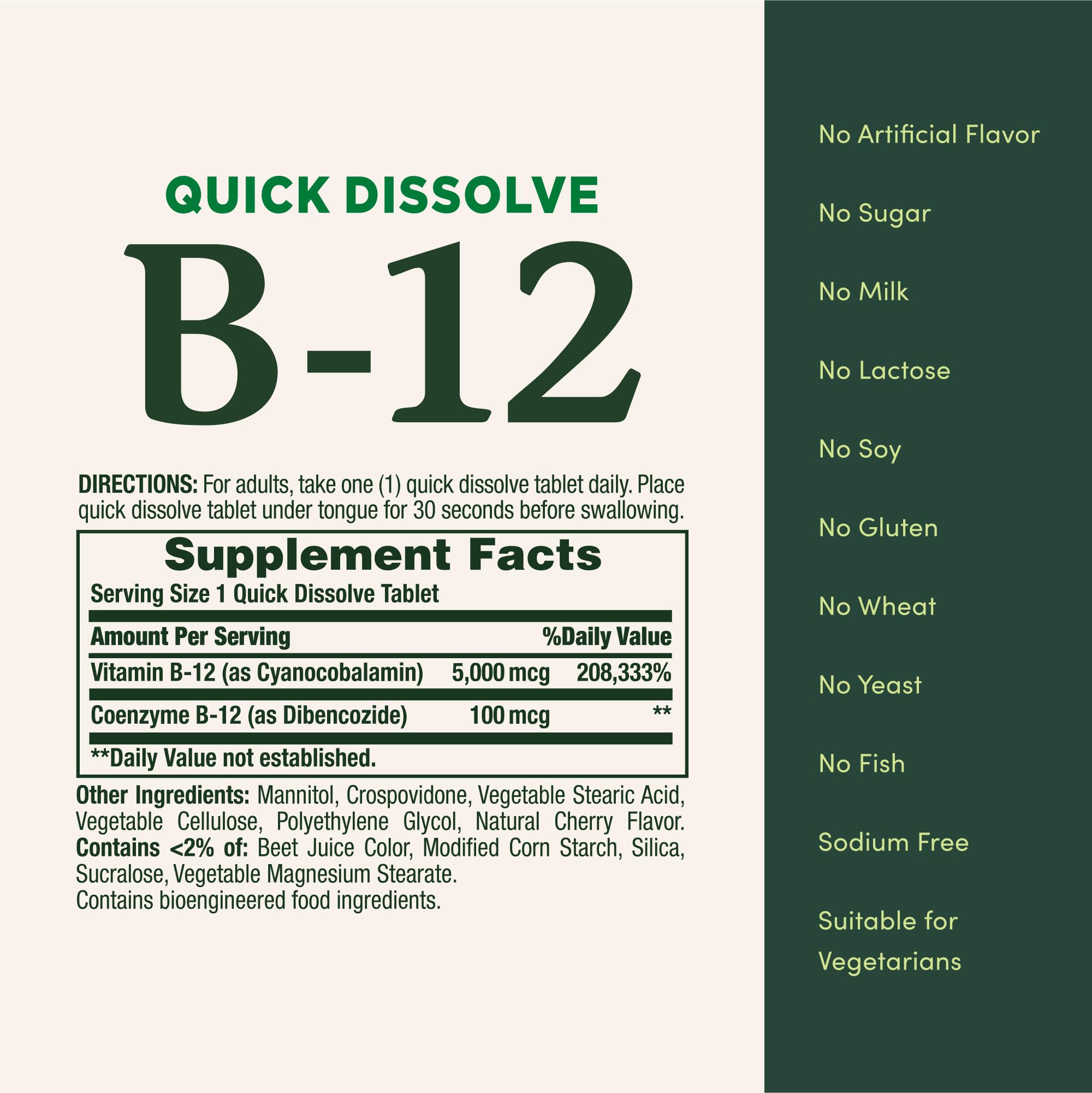Nature's Bounty B12 apoyo a la salud nerviosa