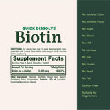 Nature's Bounty Biotina: fórmula libre de gluten, lactosa, soja y sodio.