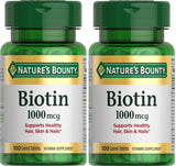 Nature's Bounty Biotina 1000 mcg, tabletas frente: suplemento vegetariano para energía diaria