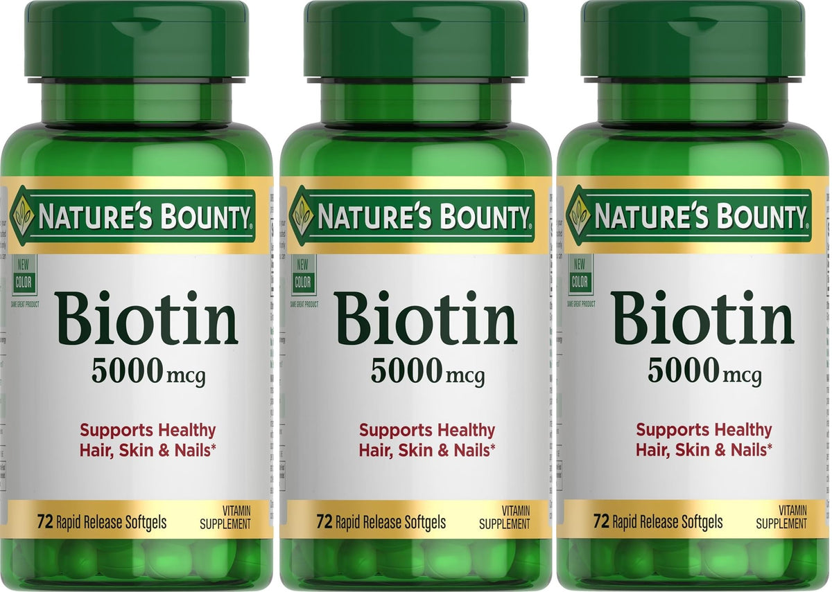 Nature's Bounty Biotina 5000 mcg: cápsulas blandas para piel saludable