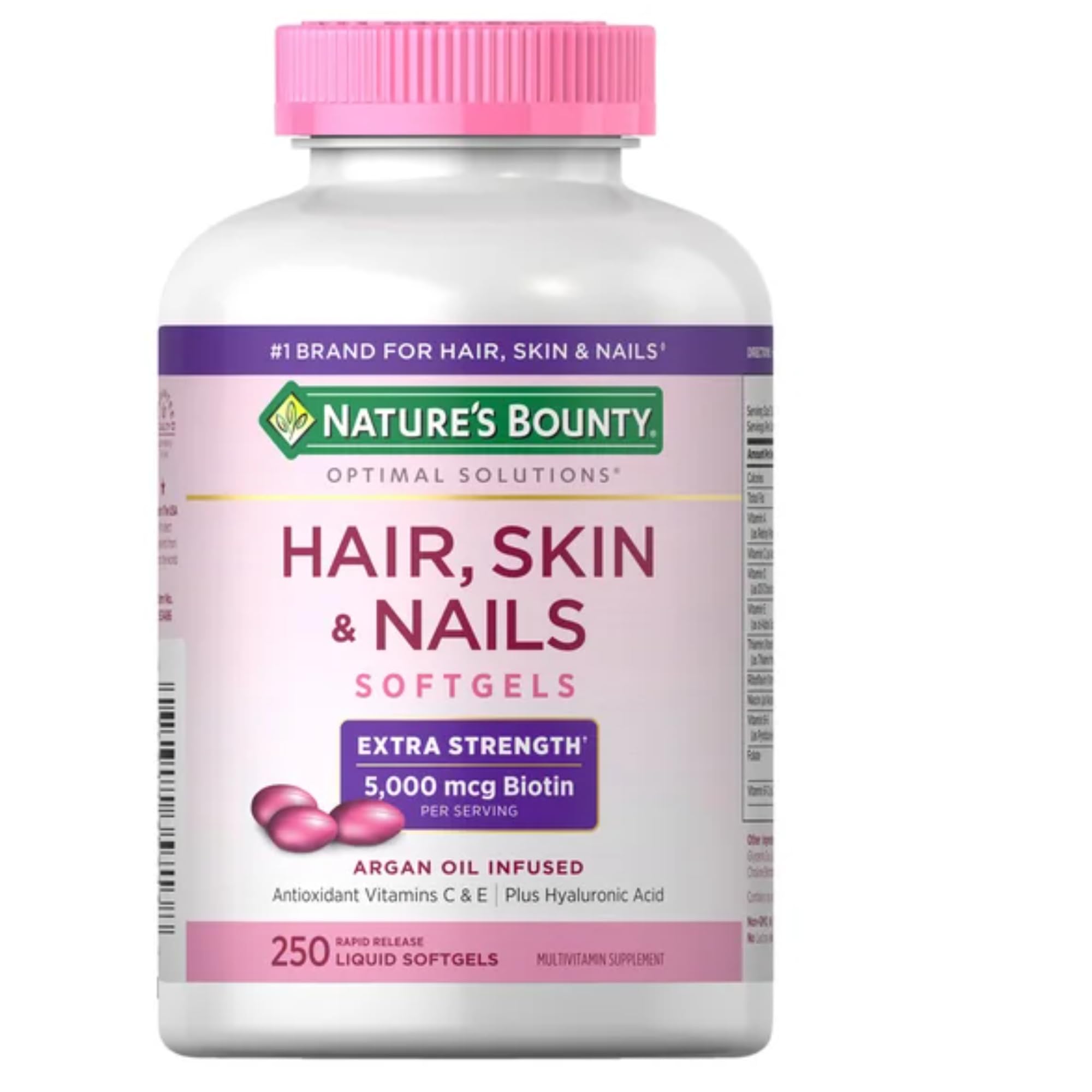Nature's Bounty Biotina 5000 mcg tableta recubierta ayuda al cabello y uñas