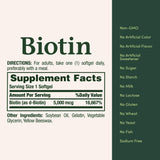 Nature's Bounty Biotina pura sin OGM gluten ni azúcar