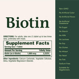Tabletas de Nature's Bounty Biotina listas para consumo diario