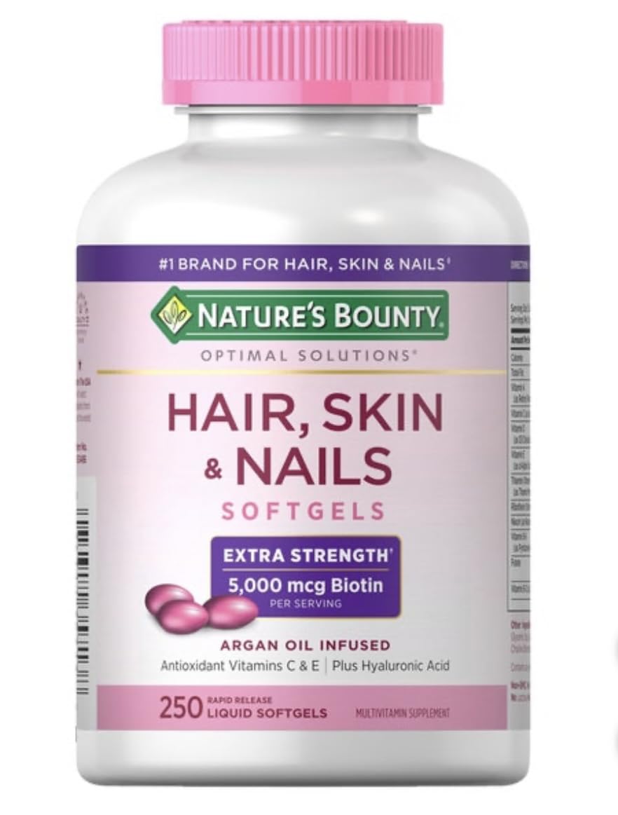 Nature's Bounty botella visible para cabello radiante y piel saludable