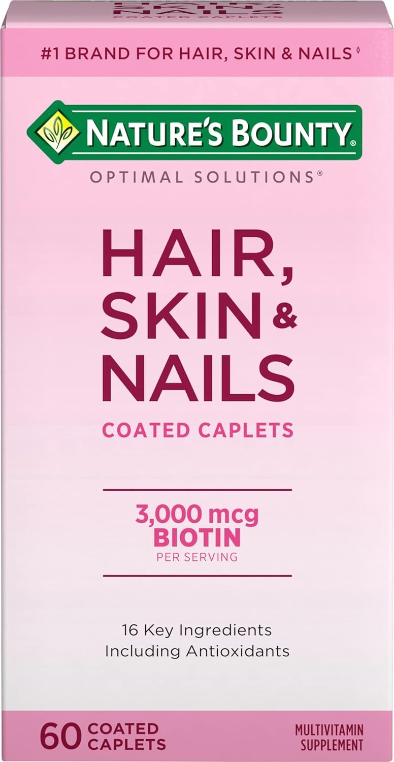 Nature's Bounty Hair Skin Nails: botella de cápsulas, conveniente para el uso diario.