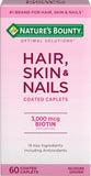 Nature's Bounty Hair Skin Nails: botella de cápsulas, conveniente para el uso diario.