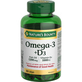 Nature's Bounty Omega-3 D3 en botella, apoyo para la salud general.