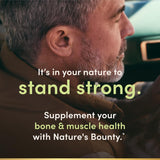 Frasco CAL/MAG/ZINC Nature's Bounty, consumo diario conveniente.