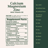 Etiqueta frontal de CAL/MAG/ZINC Nature's Bounty, lectura clara.