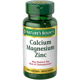 Nature's Bounty Calcium Magnesium Zinc Caplets en botella, soporte óseo y equilibrio diario