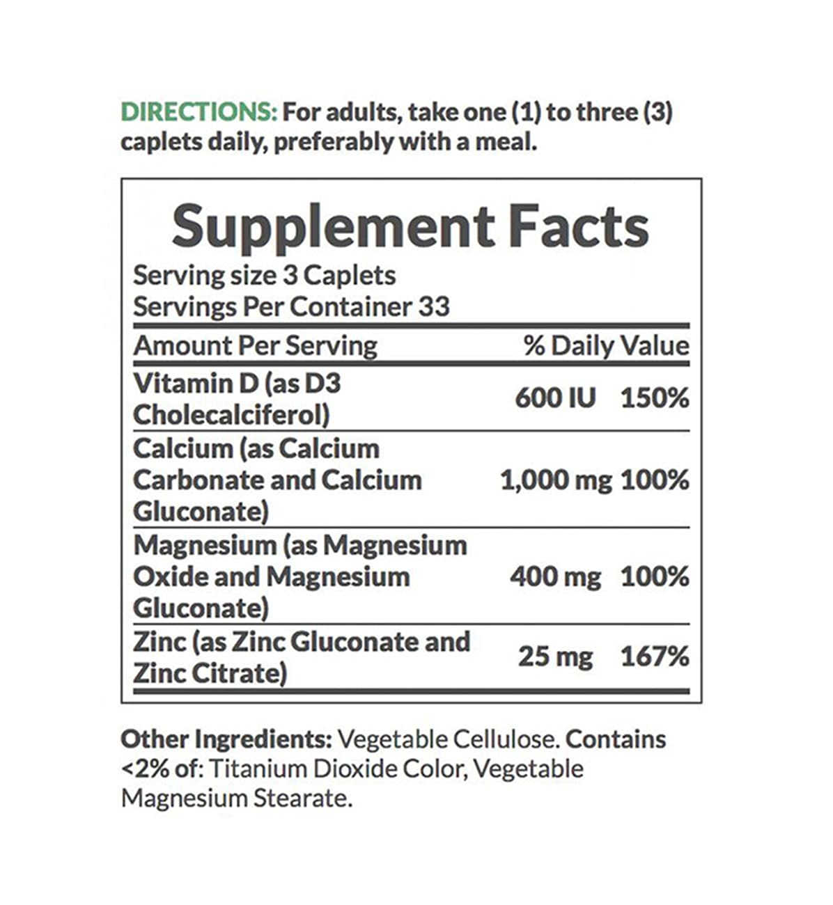 Etiqueta del producto Nature's Bounty con indicaciones para apoyo a la salud ósea.