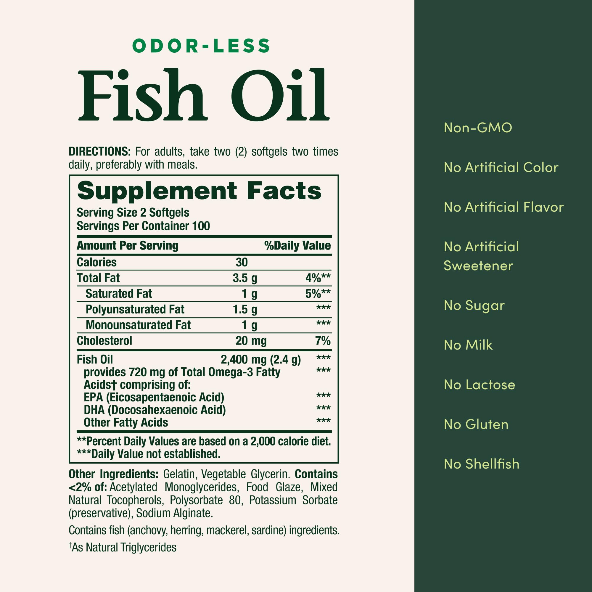 Nature's Bounty Cápsulas Aceite Pescado sin gluten para dieta equilibrada