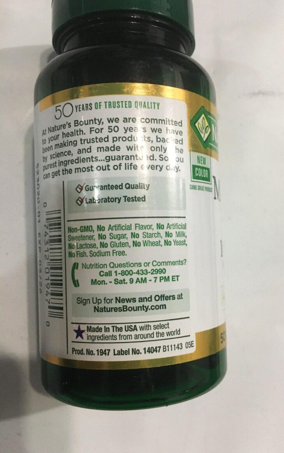 Nature's Bounty Cardo Mariano: etiqueta trasera con información útil para el uso correcto.