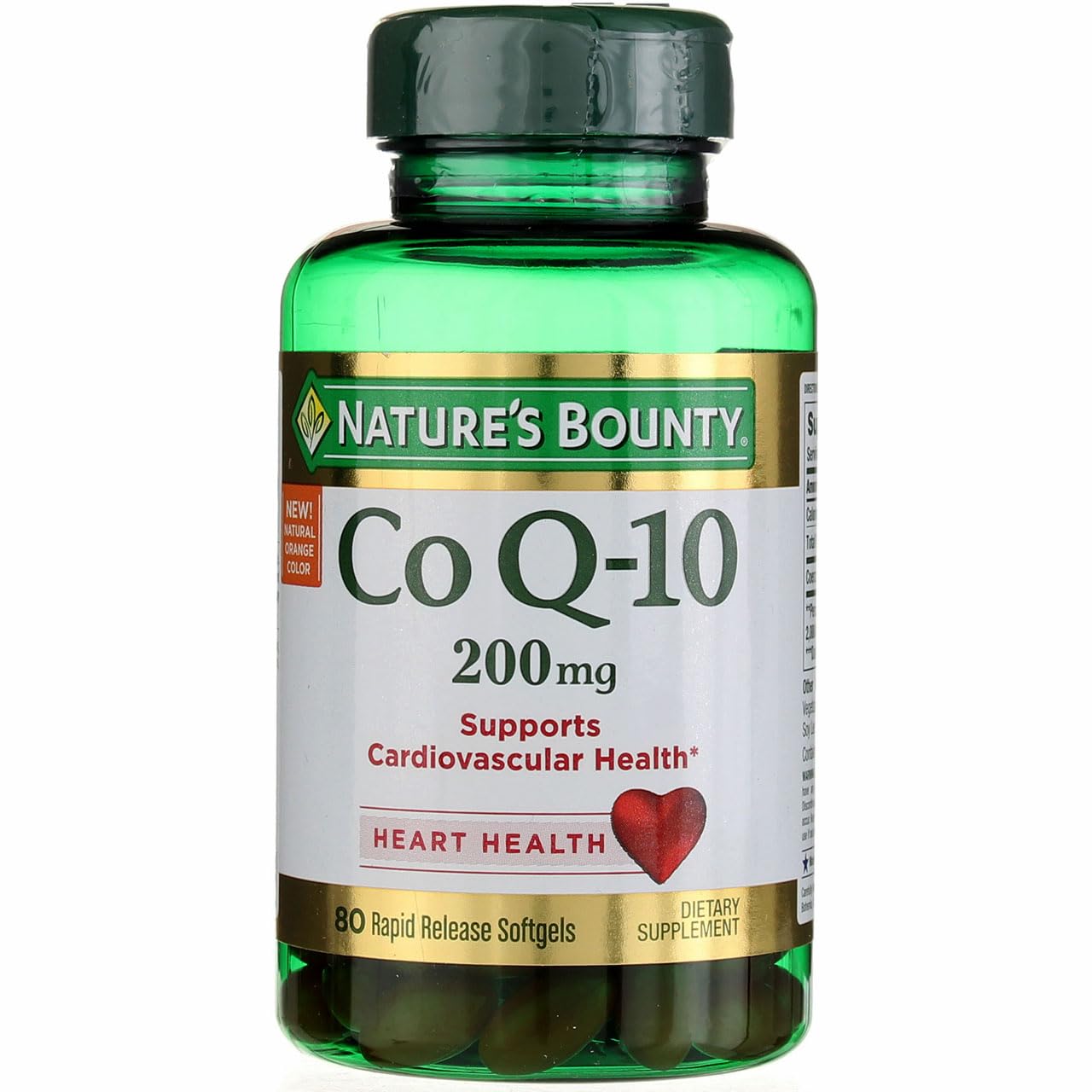 Nature's Bounty CoQ10 200 mg, botella con cápsulas gel suave