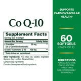 Nature's Bounty CoQ10 L-Carnitina etiqueta visible facilita identificar beneficios