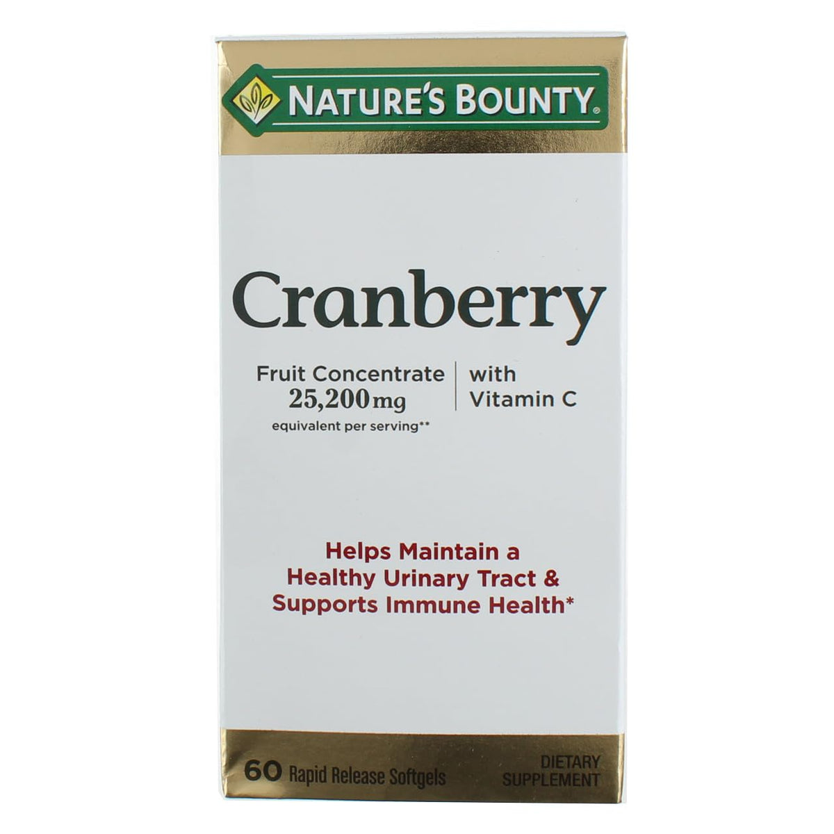 Nature's Bounty Cranberry, dos botellas, uso diario y apoyo a la salud urinaria