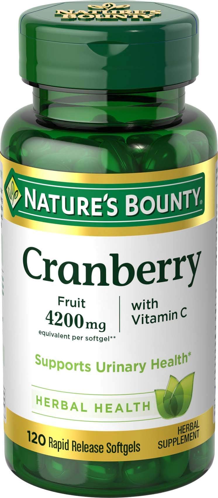 Nature's Bounty Cranberry con Vitamina C, cápsulas blandas, pack de 3 para apoyo inmunológico y salud urinaria