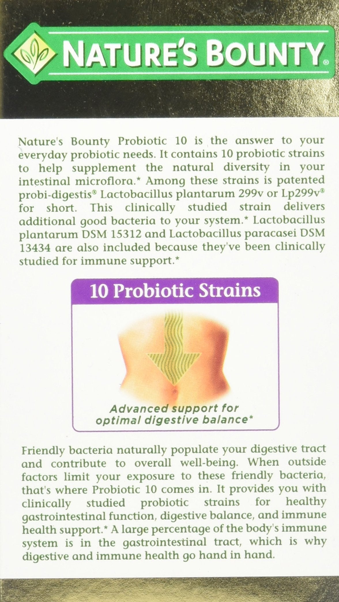 Nature's Bounty cápsulas con 20 mil millones de culturas vivas para equilibrio intestinal