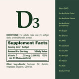 Nature's Bounty D-1000 UI embalaje-caja: empaque práctico para planificar la ingesta diaria.