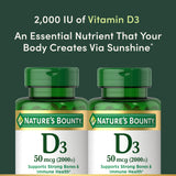 Nature's Bounty etiqueta de vitamina D3 clara y legible.