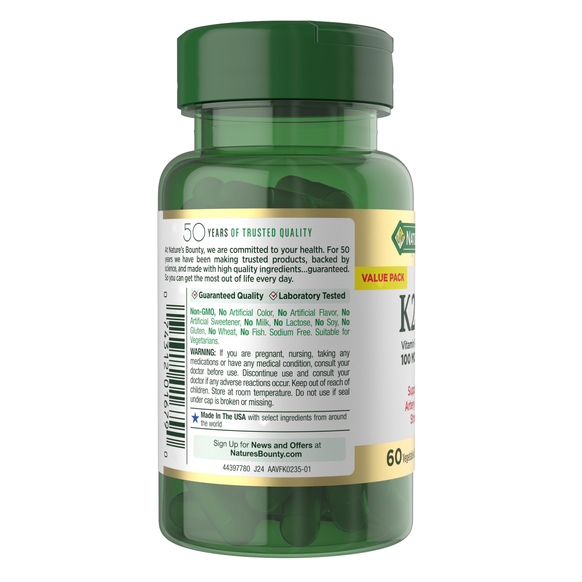 Nature's Bounty D3 K2, empaque original para almacenamiento