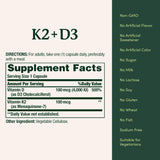 Nature's Bounty D3 K2, ingredientes sin gluten para dietas