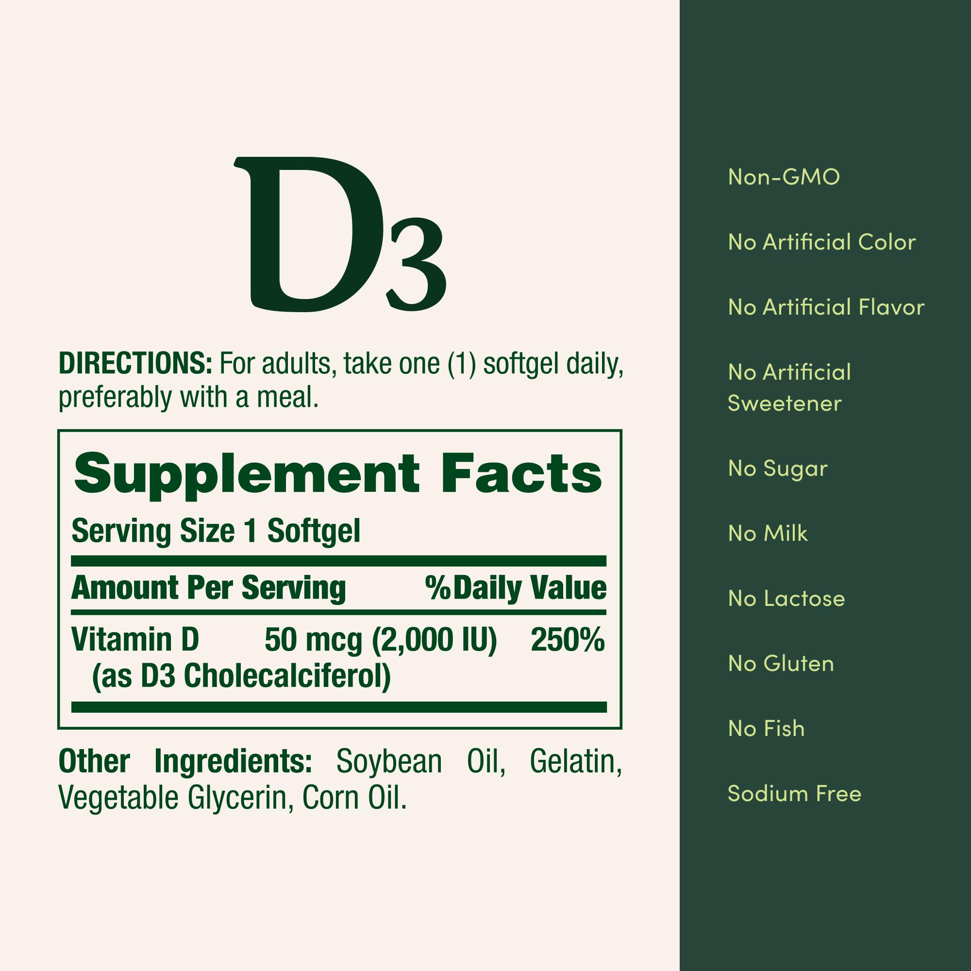 Uso diario de Nature's Bounty D3 en entorno con luz natural.