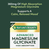 Etiqueta de Nature's Bounty con información de 360 mg de magnesio por porción
