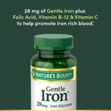 Nature’s Bounty Gentle Iron: ingredientes clave, incluido hierro glicinato para mejor absorción.
