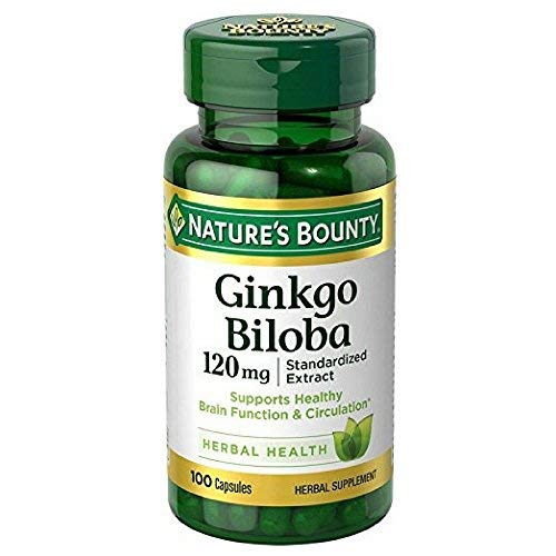 Nature's Bounty Ginkgo Biloba, cápsulas de 120 mg, envase doble para uso diario