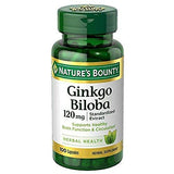 Nature's Bounty Ginkgo Biloba, cápsulas de 120 mg, envase doble para uso diario