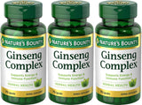 Nature's Bounty Ginseng Complex: botella de 75 cápsulas para energía diaria.