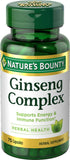 Nature's Bounty Ginseng Complex cápsulas, botella de 75, apoyo a la vitalidad diaria.