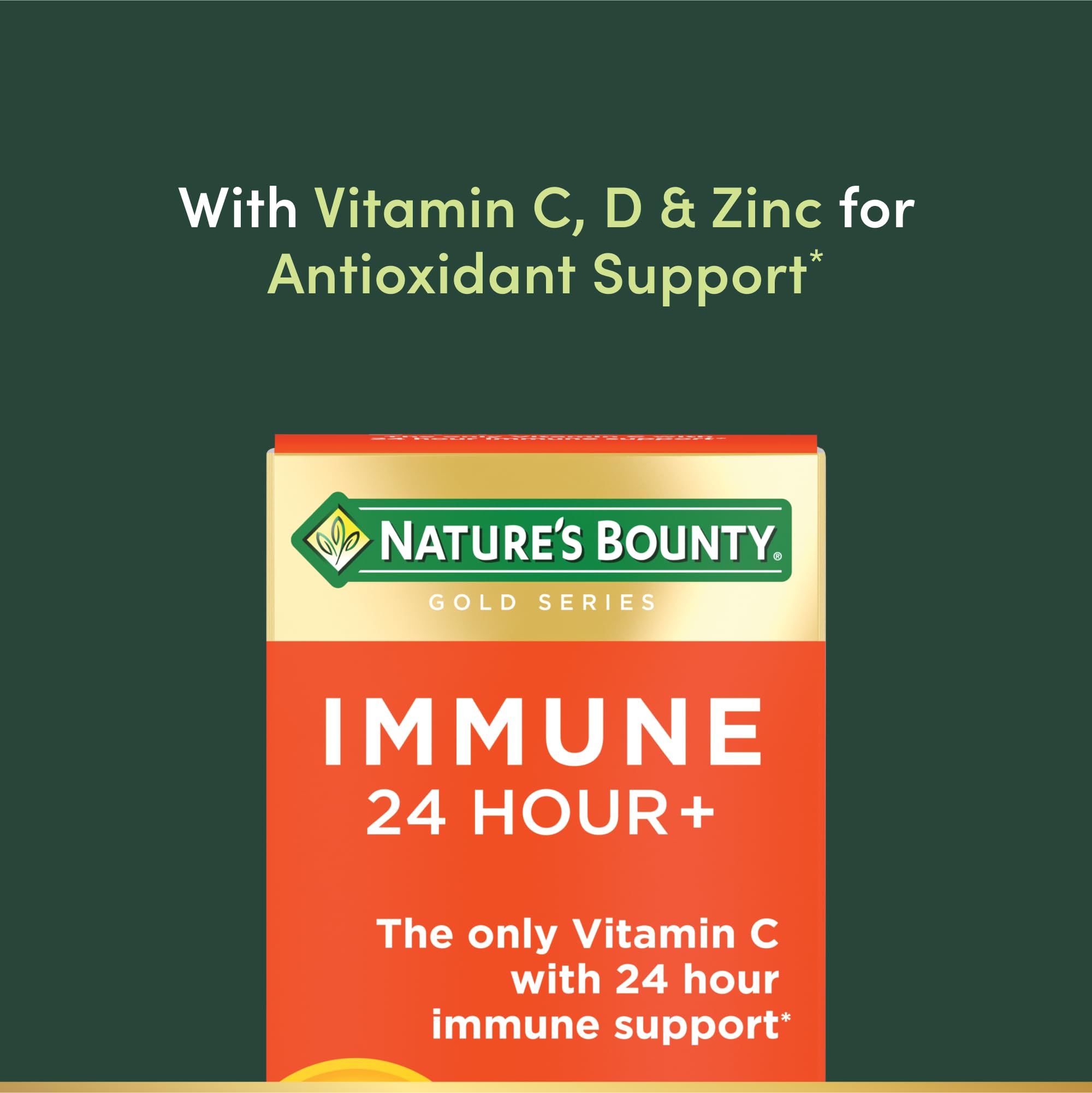 Nature's Bounty Immune 24 Hour: ingredientes clave Ester-C para apoyo diario